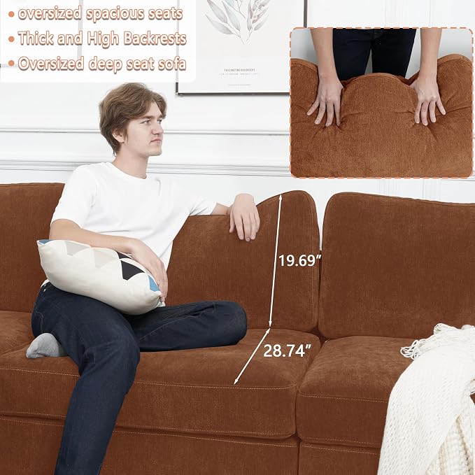 EASE MOOSE Oversized Sectional Modular Sofa, Chenille Large L Shape Sectional - Image 7