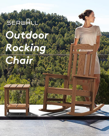 SERWALL Oversized Rocking Chair, HDPE Outdoor Rocking Chairs, Patio Rocking - Image 7