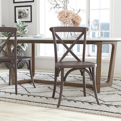 EMMA + OLIVER 2-Pack Wooden X-Back Dining Chair - Image 2