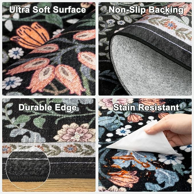 Runner Rug for Entryway: 2.6x8 Kitchen Rugs Non Slip Washable Ultra-Thin Soft - Image 8