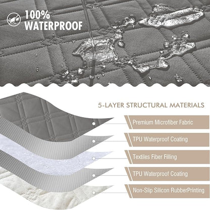 Genina Waterproof Couch Cover, Washable Anti-Slip 67 inch Sofa Covers - Image 5