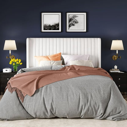 Allewie Full Size Velvet Bed Frame/Vertical Channel Tufted Wingback - Image 3
