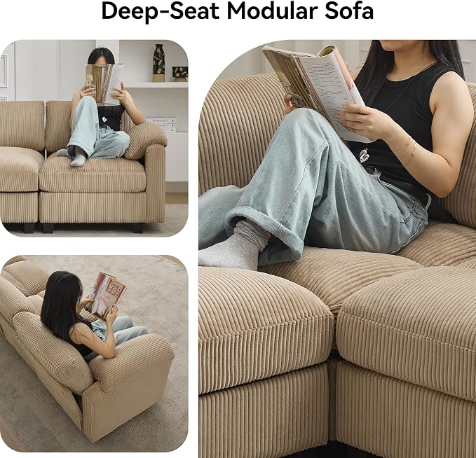 114'' Sectional 4 Seater Couch, Oversized Modular Couches - Image 4