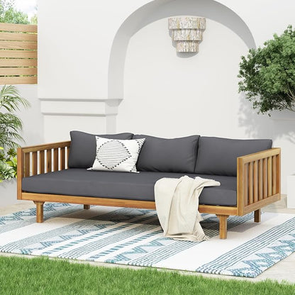 Merax Outdoor Acacia Wood Conversation Set - Image 5