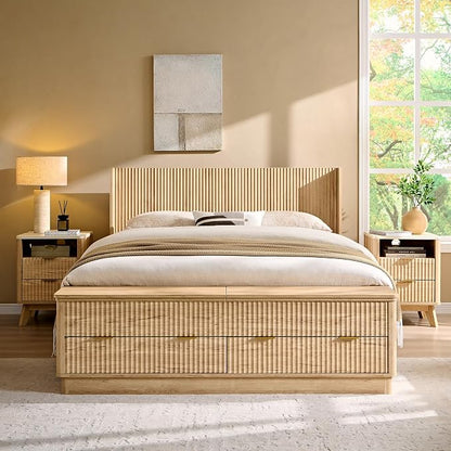 T4TREAM Fluted Queen Size Bed Frame - Image 3