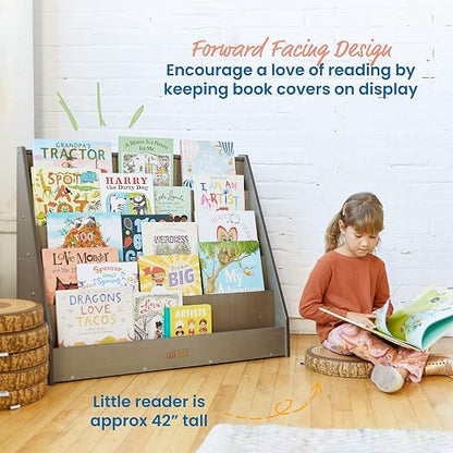 ECR4Kids Single-Sided Wooden Book Storage and Display, Montessori Furniture - Image 4