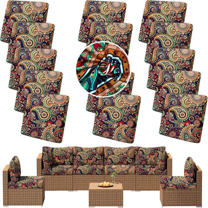 Outdoor Cushion Covers Set, Replacement by SUKAIKEQA