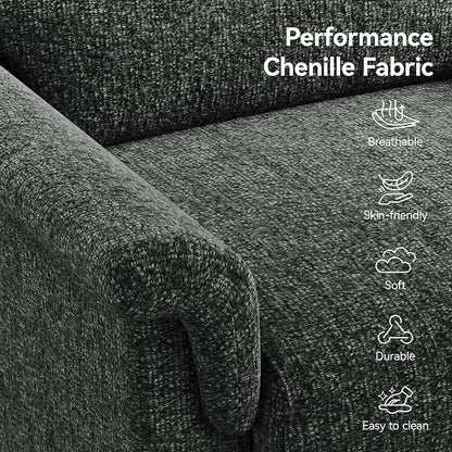 Mid Century Modern Accent Chair, Chenille Comfy Living Room Arm Chairs - Image 5