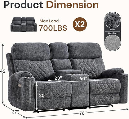 HAOMARKETS Power Reclining Loveseat Sofa Set of 2 - Image 2