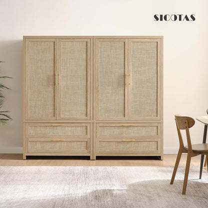 SICOTAS Larger Armoire Wardrobe Closet, Boho Armoire Clothes Organizer - Image 6