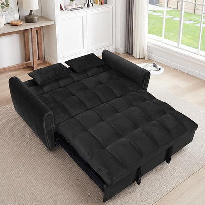 65 Inch Convertible Sleeper Sofa, 3-in-1 Sleeper Loveseat - Image 6