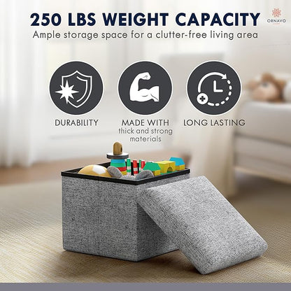 Ornavo Home Small Storage Ottoman, - Image 7