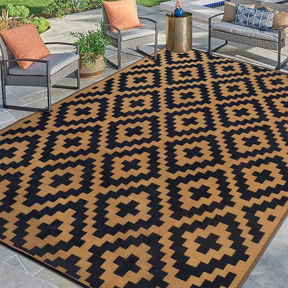 SAND MINE Reversible Mats, Plastic Straw Rug, Modern Area Rug, Large Floor Mat by SANDMIND