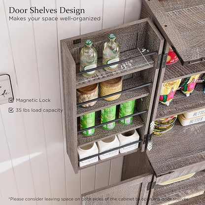 ACCOHOHO 72" Tall Kitchen Pantry, Farmhouse Storage Cabinet - Image 4