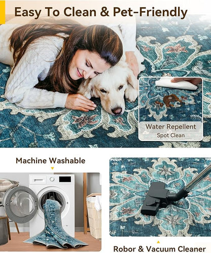 RELEANY Area Rugs 3'x12' Runner Rug Non Slip Washable - Image 3