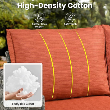 ovios 6 Pieces Patio Furniture Set, Outdoor Wicker Sofa Couch - Image 6
