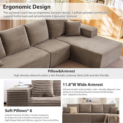 135" Cloud Sectional Couch - Image 4