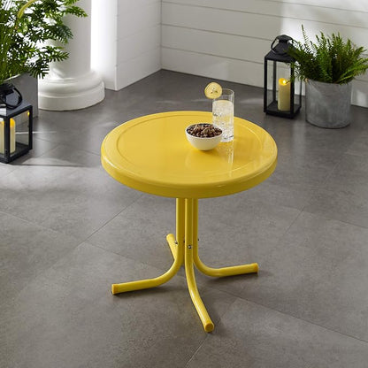 Crosley Furniture Griffith Weather Resistant Retro Metal Outdoor Side Table - Image 9