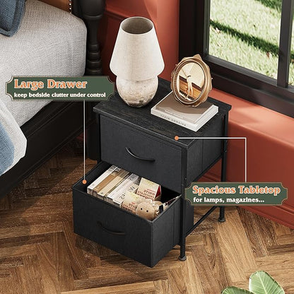 WLIVE Black Night Stand, Small Dresser - Image 4