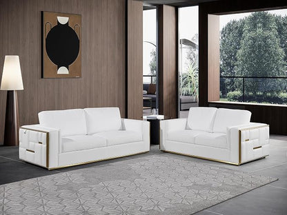 Blackjack Furniture Catania Modern Top Grain Italian Leather Sofa Set - Image 11
