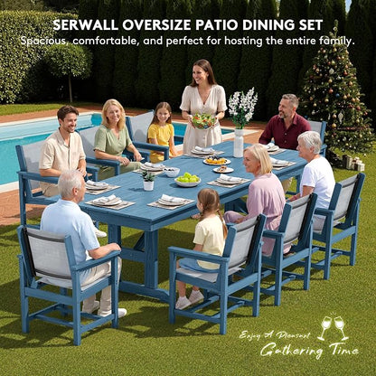 SERWALL 9 Piece Outdoor Dining Set - Image 6