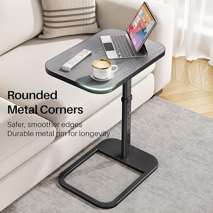 Kitstorack TV Tray Table, Adjustable Height & Rounded Metal Corners, Snack Table - Image 4