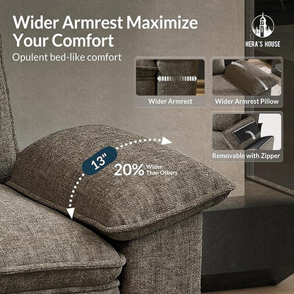 HERA'S HOUSE 124" Modular Sectional Sofa, Oversized U Shaped Couches - Image 3