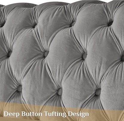 DAMAIFROM Mid Century Modern Chesterfield Sofa Couch, 3 Seat Tufted Sofas - Image 4
