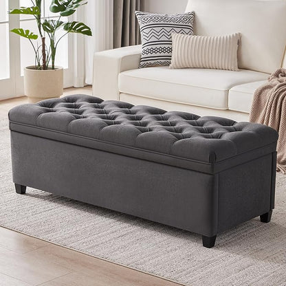 Mangodan 50" Storage Ottoman Bench, Tufted Ottoman by Mangodan