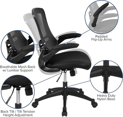 Flash Furniture Set of 4 Mid-Back Swivel Ergonomic Task Office Chairs - Image 5