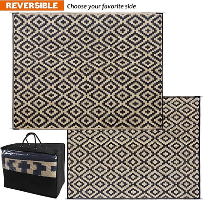 SAND MINE Waterproof Outdoor Rug 8x10 ft, Plastic Reversible Rug, Modern Area - Image 3