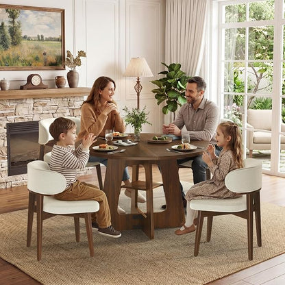 GRUSIGN 5-Piece Round Dining Table Set - Image 6