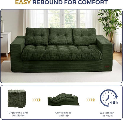 MAXYOYO Oversized Loveseat Sofa Couch, Upholstered Bean Bag Chair Cloud 3-Seat - Image 6