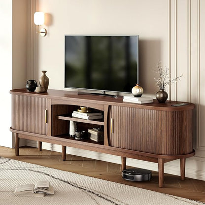 Decofy Mid Century TV Stand for TVs up to 90 Inches, Entertainment Center - Image 7