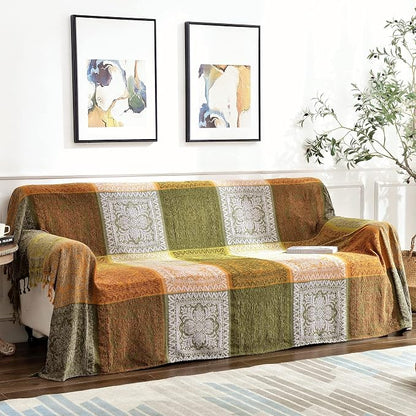 Boho Sofa Cover, Bohemian Throw Blanket Tassels Hippie Decor Covers Couch Chair - Image 4