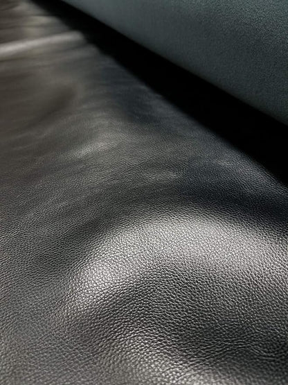 Black Soft Faux Vegan PU Leather by The Yard Synthetic Pleather 0.9 mm Nappa - Image 2