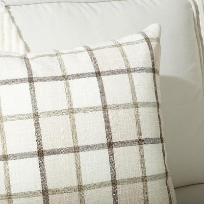 Stellhome Fall Linen Buffalo Check Throw Pillow Covers, Autumn Farmhouse Plaid - Image 4