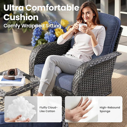 ovios 8-Piece Patio Furniture Set, Outdoor Wicker Sofa - Image 5