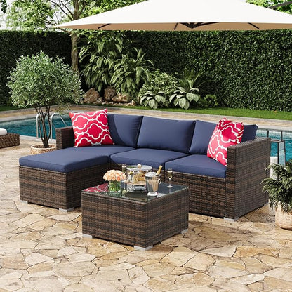 GAOMON 5-Piece All-Weather Patio Furniture Set, Convertible Outdoor Sectional - Image 3