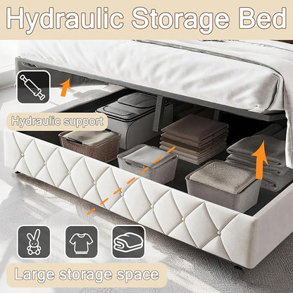 Modern Multi-Color LED Light Queen Bed Frame - Image 6
