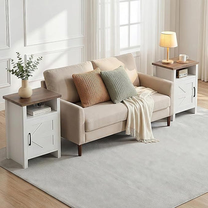 YESHOMY Farmhouse Modern Nightstand - Image 4