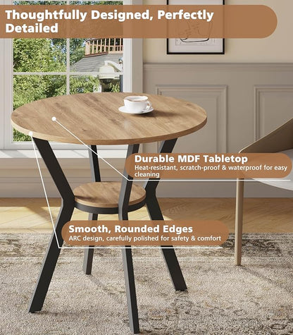 Round Kitchen Tables for 2-4, 31.5" Small Dining Tables - Image 4