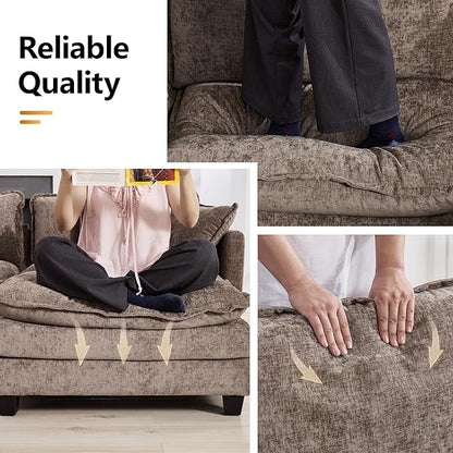 76'' Cloud Deep Seat Loveseat Sofa, Upholstered Chenille Modular 2-Seats - Image 5