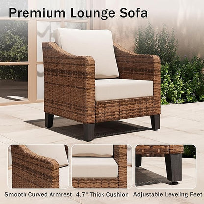 6-Piece Patio Conversation Sets, Outdoor Sectional Sofa - Image 4