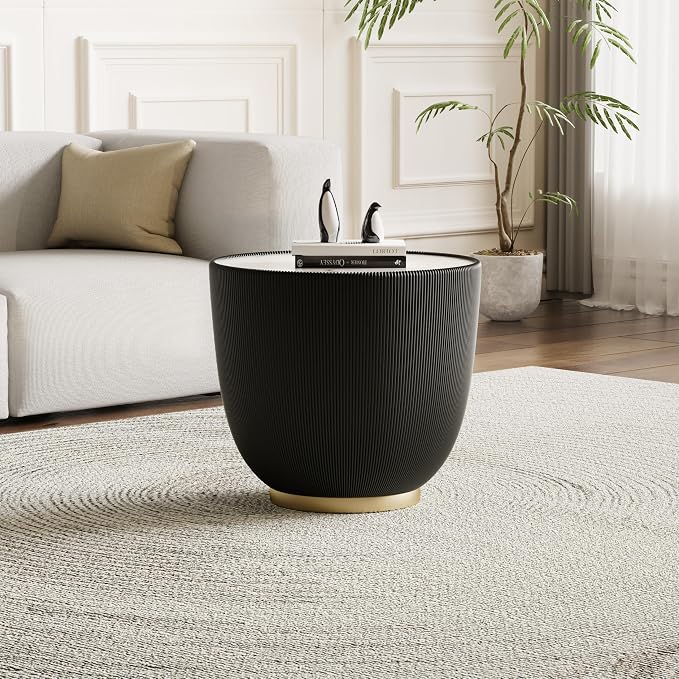 SSLine Bowl-Shape Coffee Table Set of 2 Modern Sintered Stone Top Nesting - Image 7