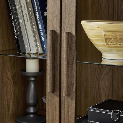 67" Tall Display Cabinet with Glass Doors, Glass Display Case Storage Cabinets - Image 9