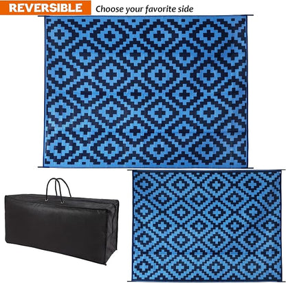 SAND MINE Reversible Mats, Plastic Straw Rug, Modern Area Rug, Large Floor Mat - Image 3