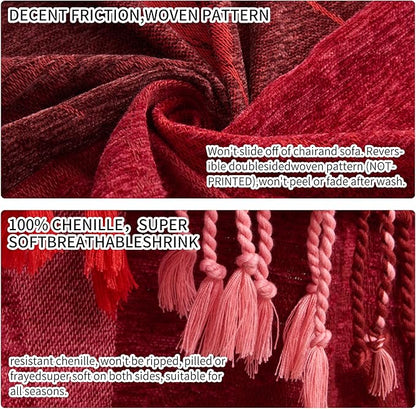 Bohemian Chenille Jacquard Tassel Throws - Image 6