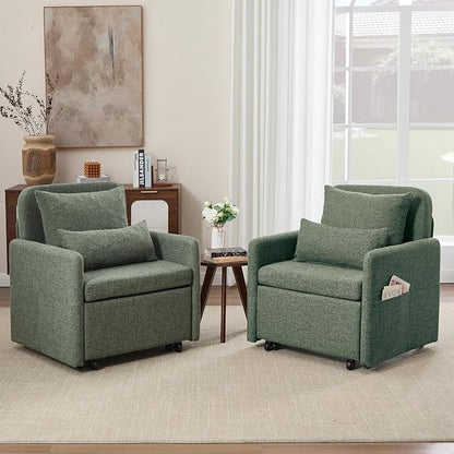 Iroomy 5-Level Adjustable Convertible Sleeper Chair Set of 2, 3-in-1 87'' Long - Image 3