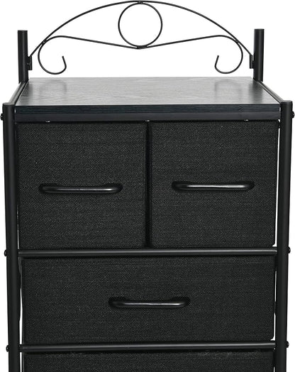 Household Essentials Black Oak & Iron Eight-Drawer Tower - Image 6